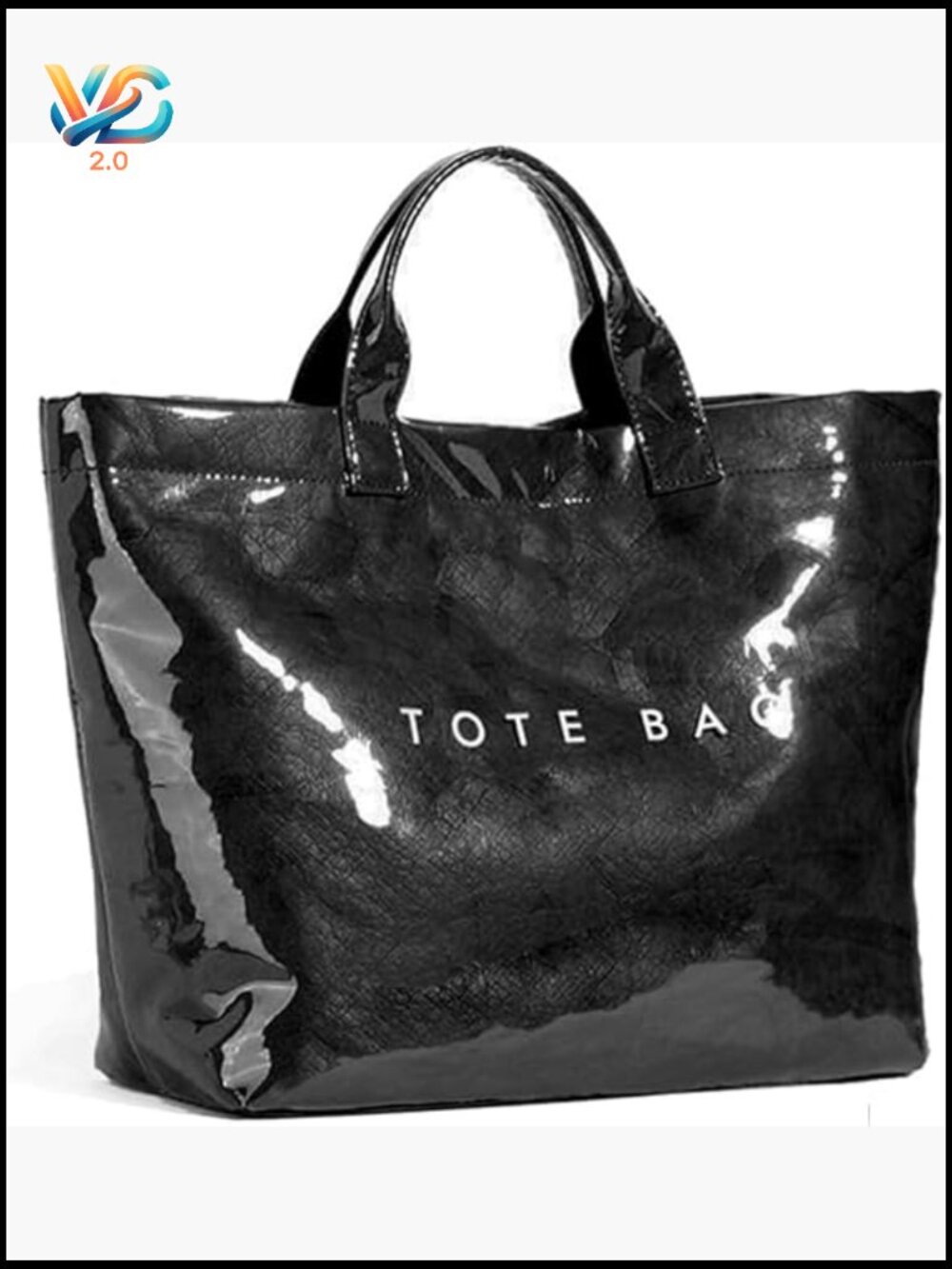 Large PVC Tote Bag with Letter Print Shopping Shoulder Bag Clear Hobo